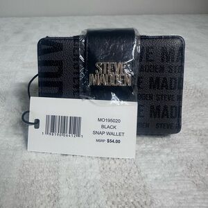 Steve Madden Black Logo Wallet